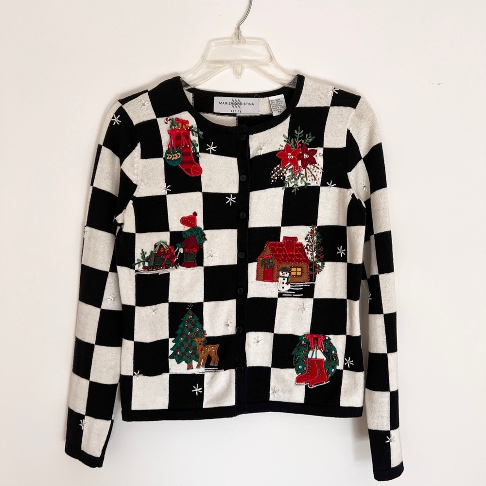 Marisa Christina Black and White Sweater
